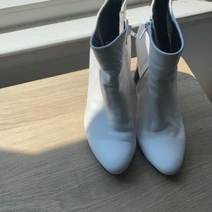 Steve Madden white leather boots